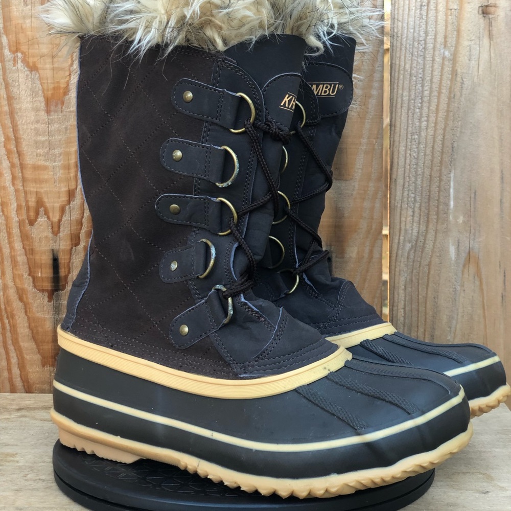 Khombu Izzie Women's Suede Winter Duck Boots Fur Wool Lined Size 9 BW1646 - Picture 5 of 12